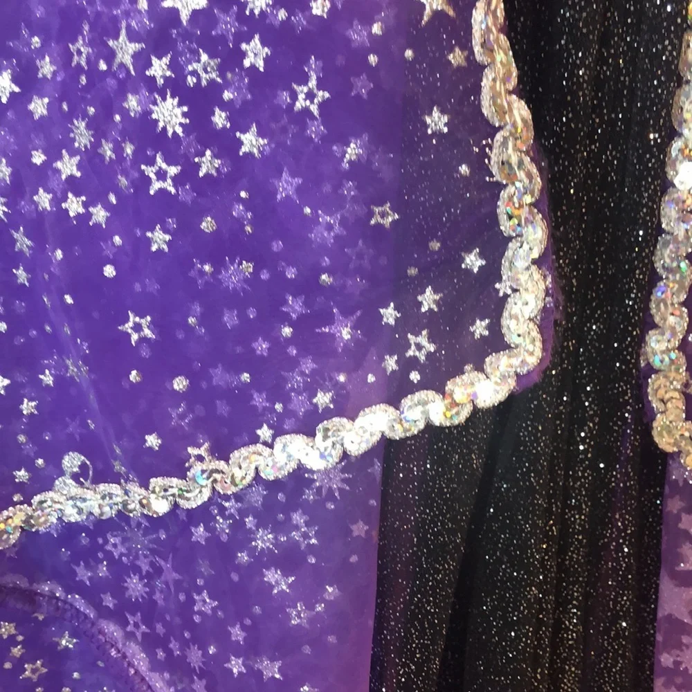 Disney Minne Mouse Princess Witch Purple Orange Sparkle Costume Girls 130 7/8